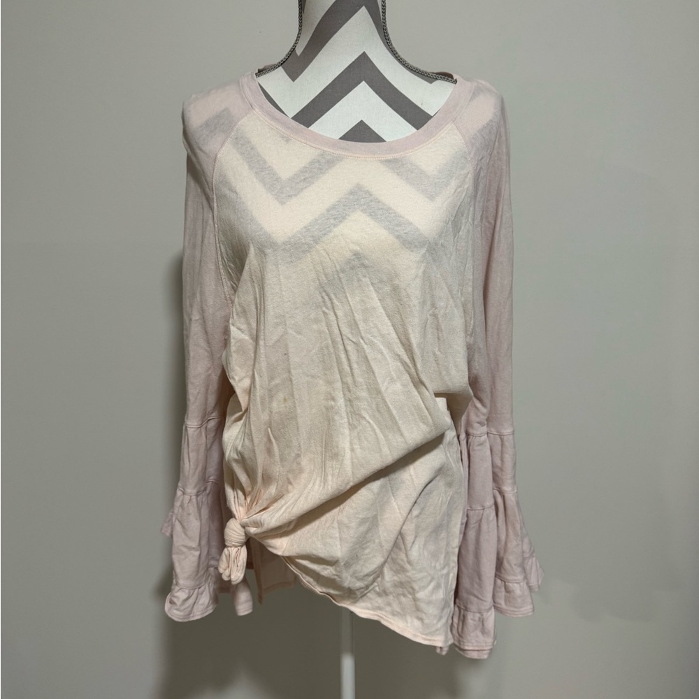 Free People Light Pink Long Sleeve Top